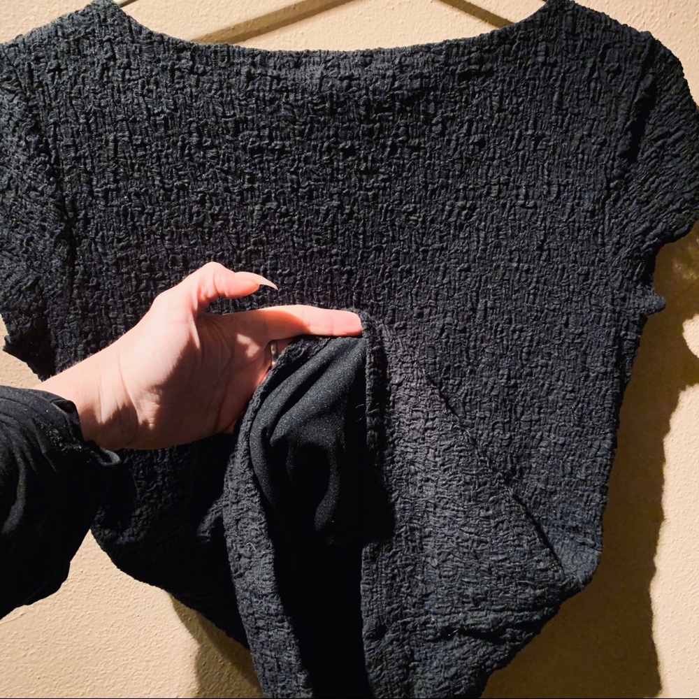 Beautiful Rutched Knit Black Sweetheart Alfani Top - Picture 5 of 8